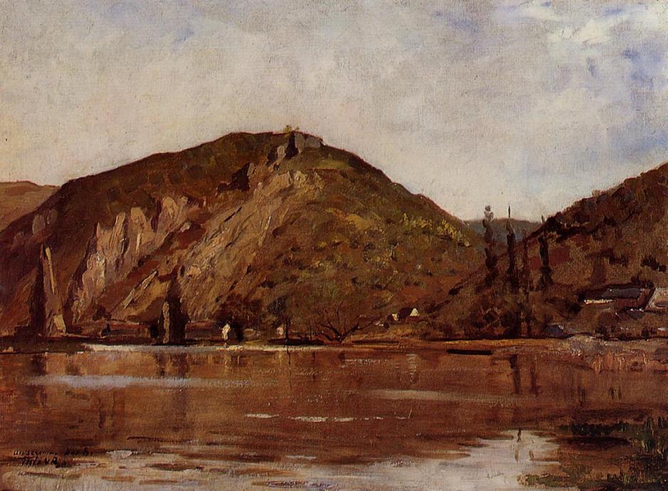 Théo van Rysselberghe, La Meuse aux environs de Namur (Meuse River around Namur) (1880), oil on canvas, dimensions not known, Private collection. WikiArt.