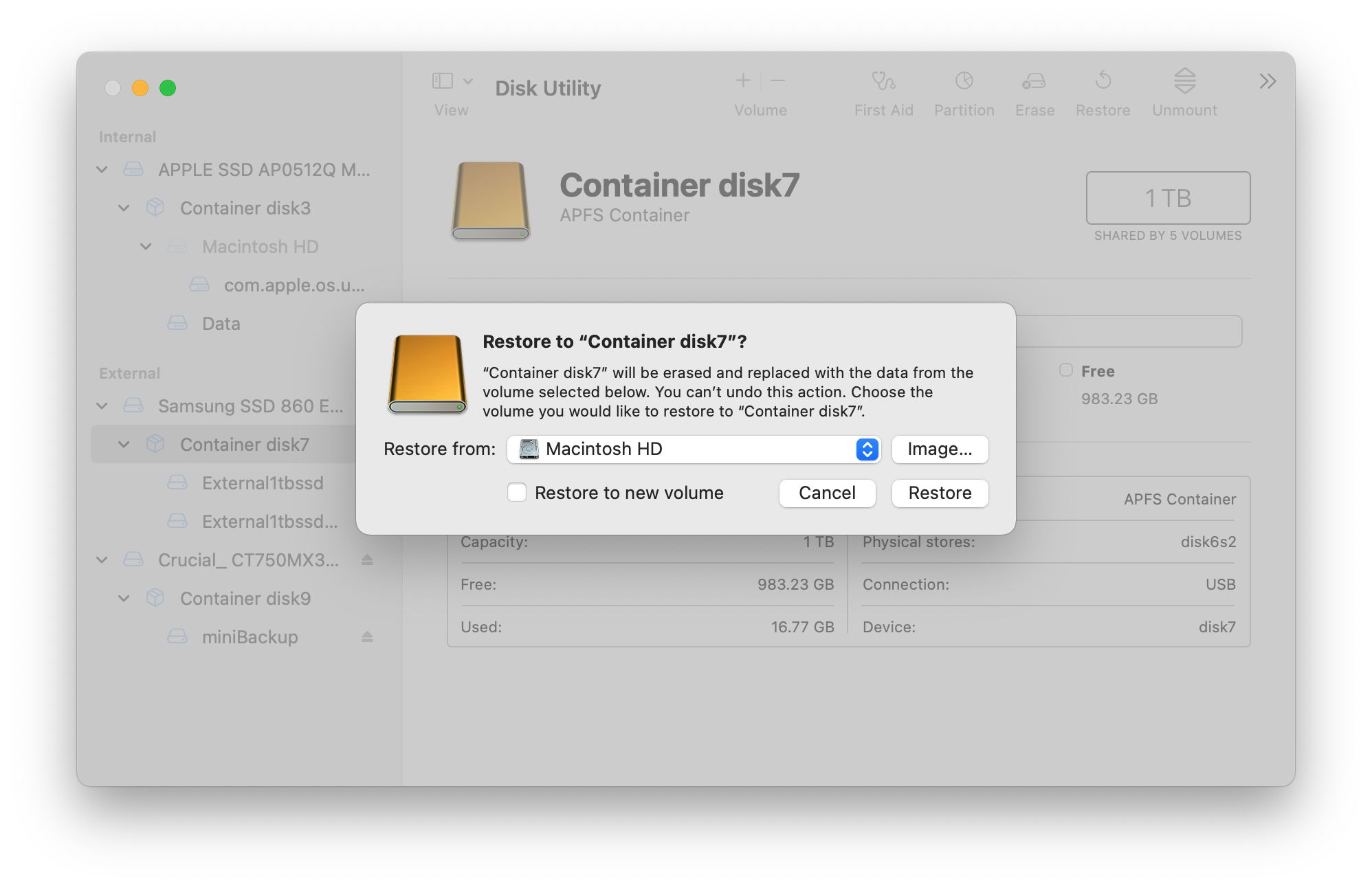 disk utility can read my drive, the actual mac computer can